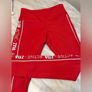 Zyla active red yoga pants size 2